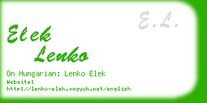 elek lenko business card